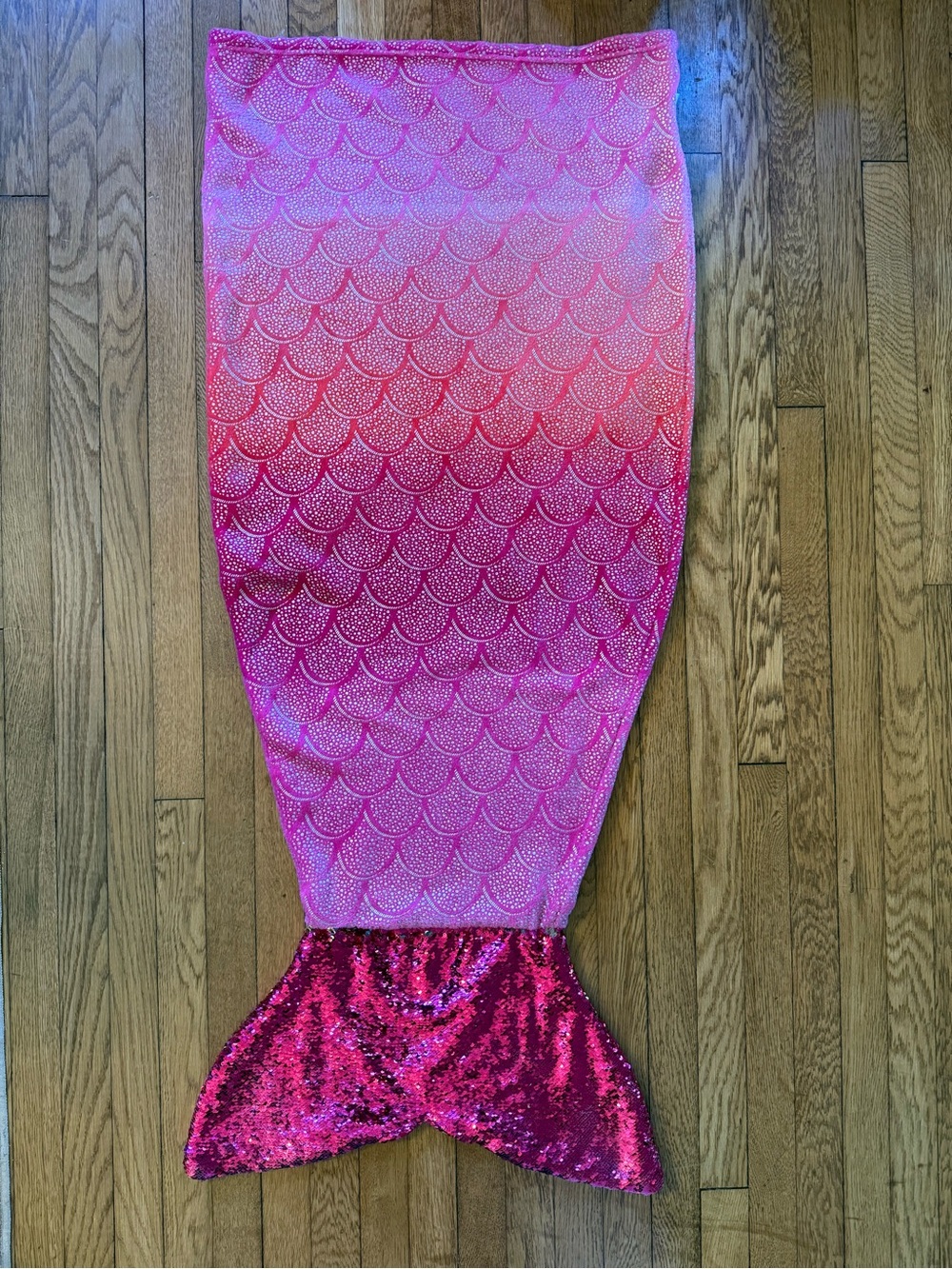 Large Fleece and Sequin Mermaid Tail Blanket Throw for Tweens/Teens